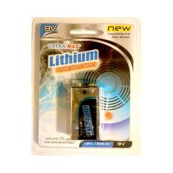 Pile lithium 9V - Ultramax - blister unitaire