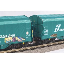 Set 2 wagons bÃ¢ches FS avec graf.