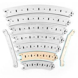 Gabarits-pistes courbes R3/R4 avec substrat H0 6 pcs