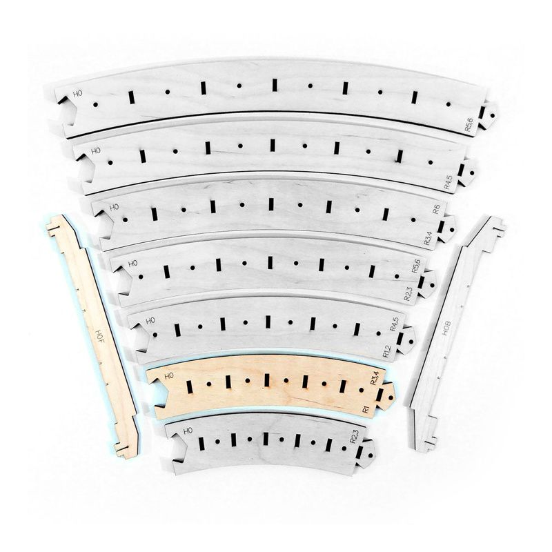 Gabarits pour rails courbes R3/R4 FLEXI H0 6 pcs