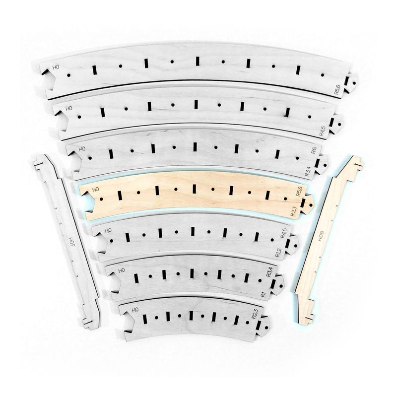 Gabarits arc.tracks R2/R3:R5/R6 avec substrat H0 6 pcs