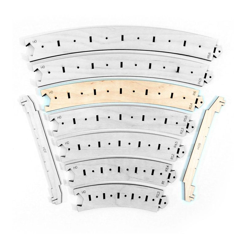 Gabarits arc.tracks R3/R4:R6/R7 avec Gabarits arc.tracks R3/R4:R6/R7 avec substrat H0 6 pcsH0 6 pcs