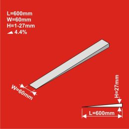 H0 Approche du remblai 600x60 hauteur 1-27mm - 4 pcs