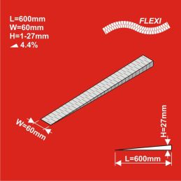 H0 Approche du remblai 600x60 FLEXI 1-27mm - 4 pcs