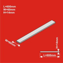 H0 Remblai ferroviaire droit 600x60 hauteur 14 mm 8 pcs