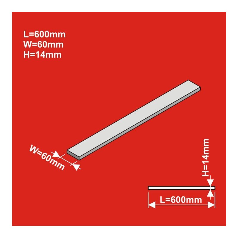 H0 Remblai ferroviaire droit 600x60 hauteur 14 mm 8 pcs