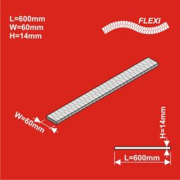 H0 Remblai ferroviaire FLEXI 600x60 hauteur 14 mm 8 pcs