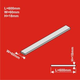 H0 Remblai ferroviaire droit 600x60 hauteur 18 mm 8 pcs