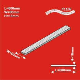 H0 Remblai ferroviaire FLEXI 600x60 hauteur 18 mm 8 pcs