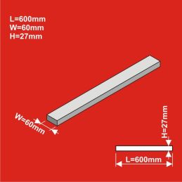 H0 Remblai ferroviaire droit 600x60 hauteur 27 mm 6 pcs