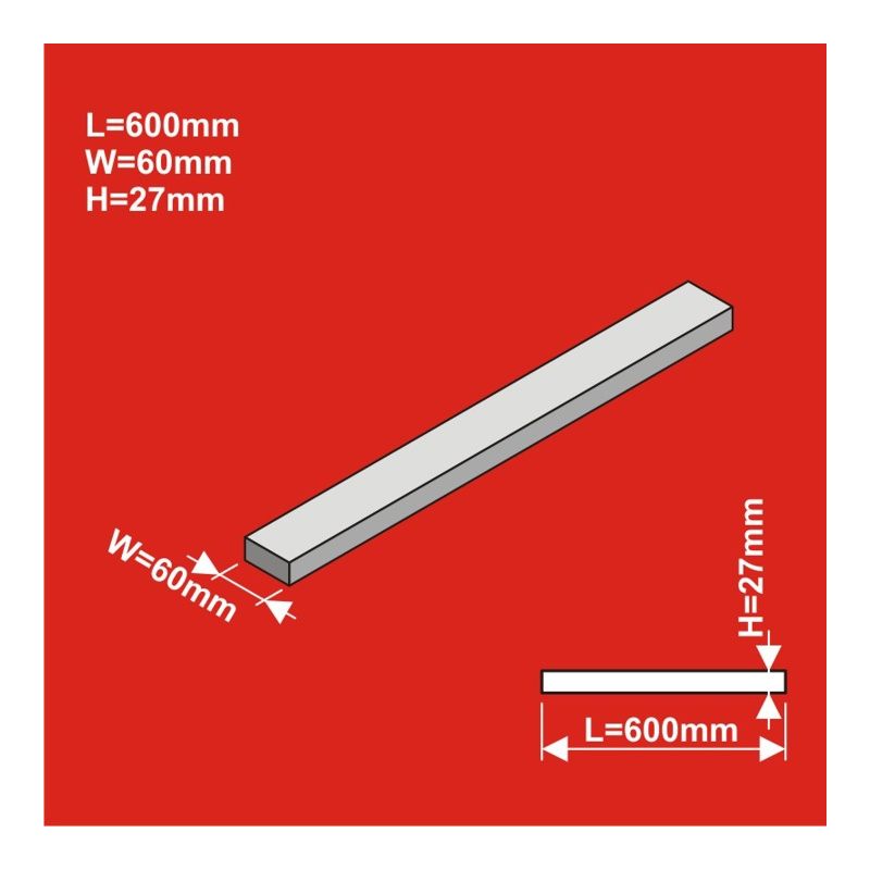 H0 Remblai ferroviaire droit 600x60 hauteur 27 mm 6 pcs