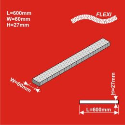 H0 Remblai ferroviaire FLEXI 600x60 hauteur 27 mm 6 pcs