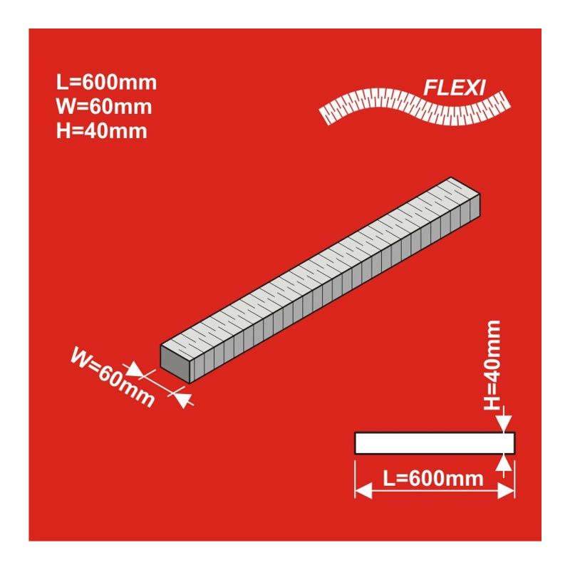 H0 Remblai ferroviaire FLEXI 600x60 hauteur 40 mm 4 pcs