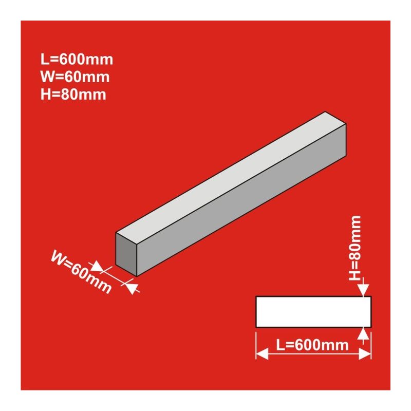 H0 Remblai ferroviaire droit 600x60 hauteur 80 mm 2 pcs