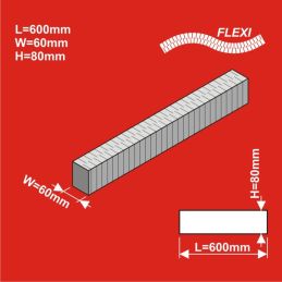 H0 Remblai ferroviaire FLEXI 600x60 hauteur 80 mm 2 pcs