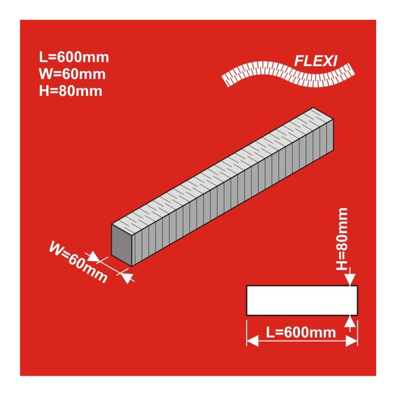 H0 Remblai ferroviaire FLEXI 600x60 hauteur 80 mm 2 pcs