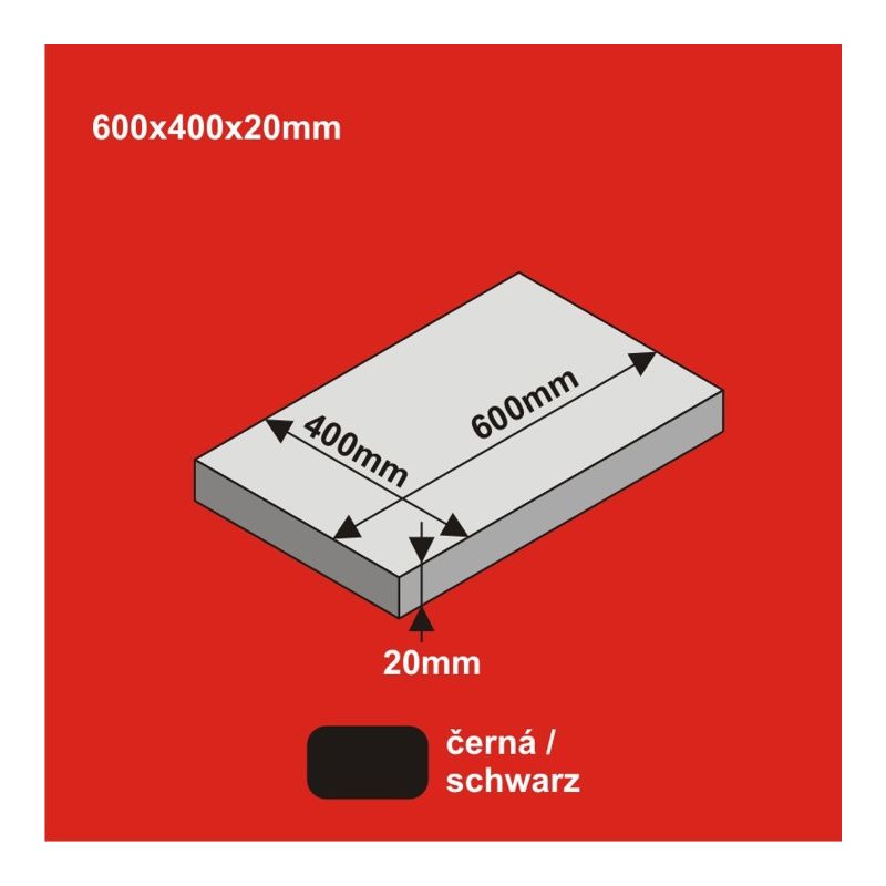 Plaque de base pour rail 600x400x20mm noir