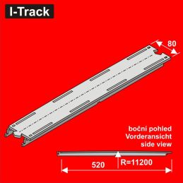 H0 Segment de sortie 1 rail, 520x80mm 1 jeu