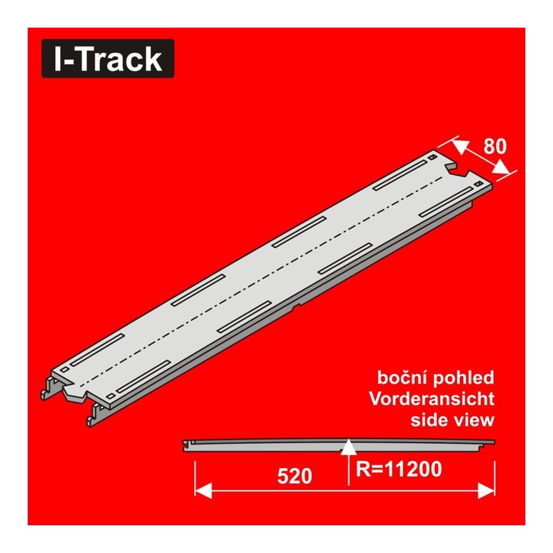 H0 Segment de sortie 1 rail, 520x80mm 1 jeu