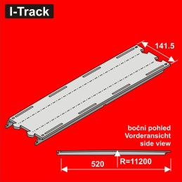 H0 Segment de sortie 2 rails 520x141,5mm, 1 jeu.