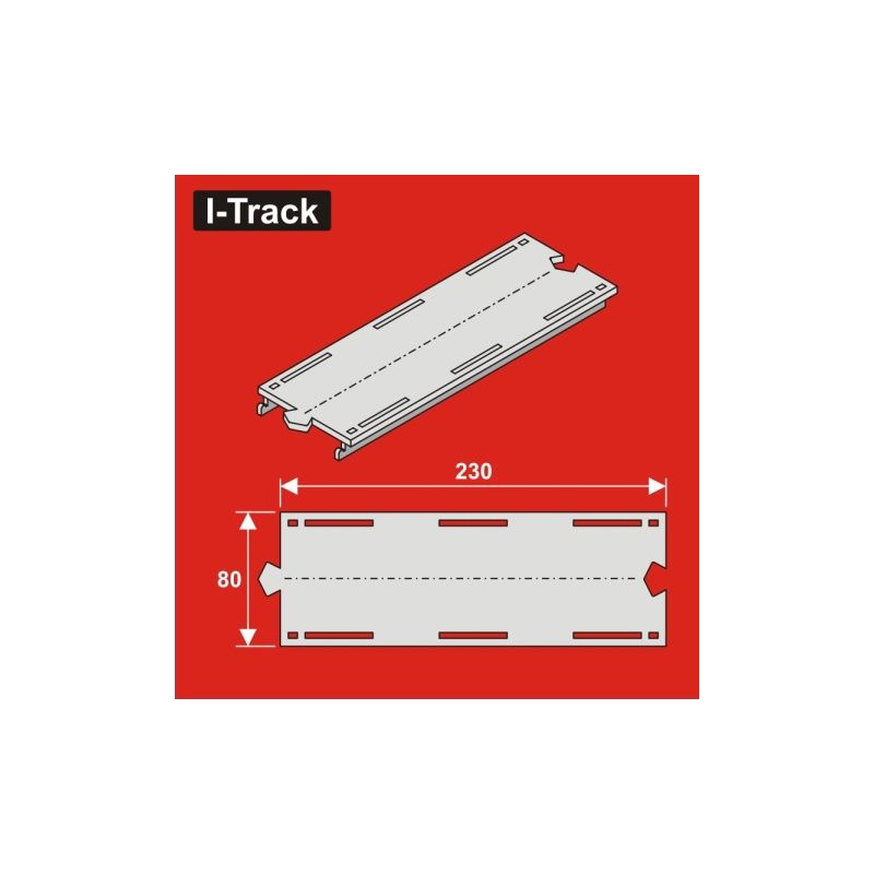 H0 Segment droit 1 rail 230x80mm 6 pcs