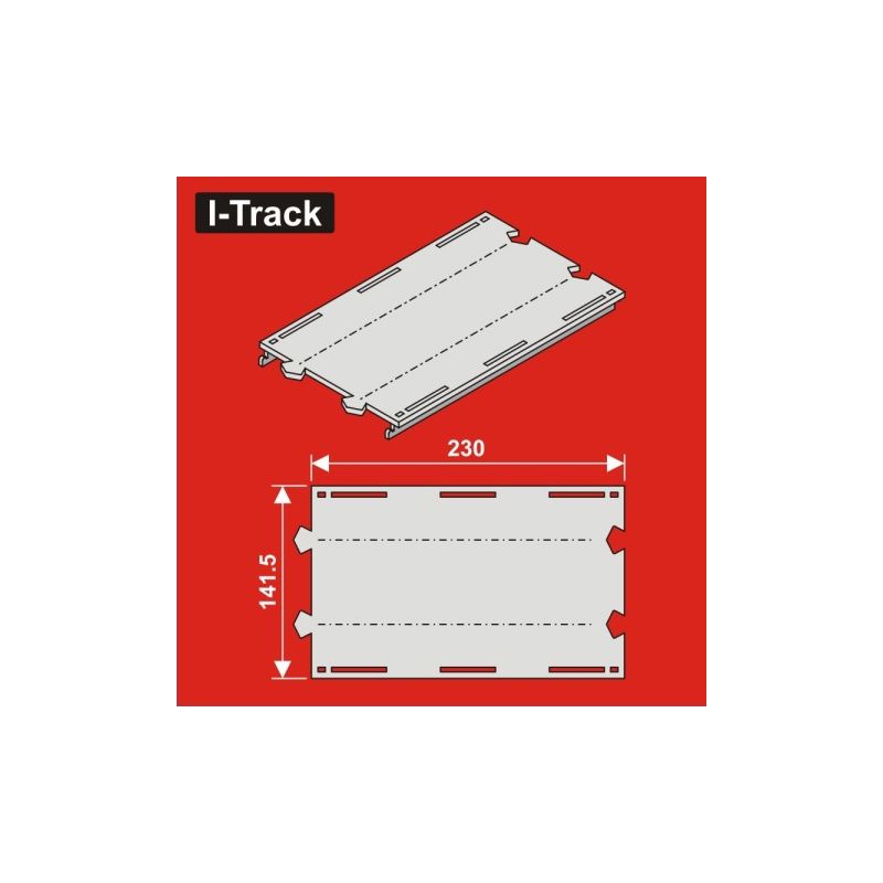 H0 Segment droit 2 rails 141,5x230mm 6 pcs