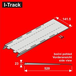 Segment de démarrage H0 2 rails, 141,5x520mm 1pc