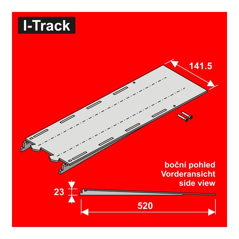 Segment de démarrage H0 2 rails, 141,5x520mm 1pc