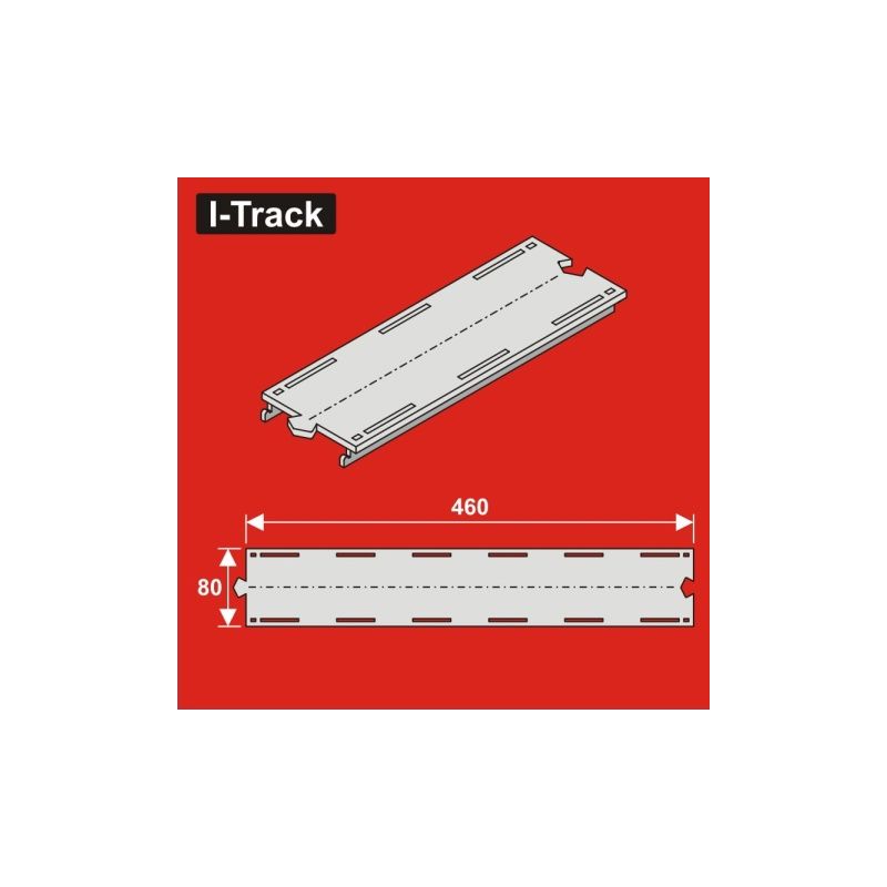 H0 Segment droit 1 rail 80x460mm 4 pcs