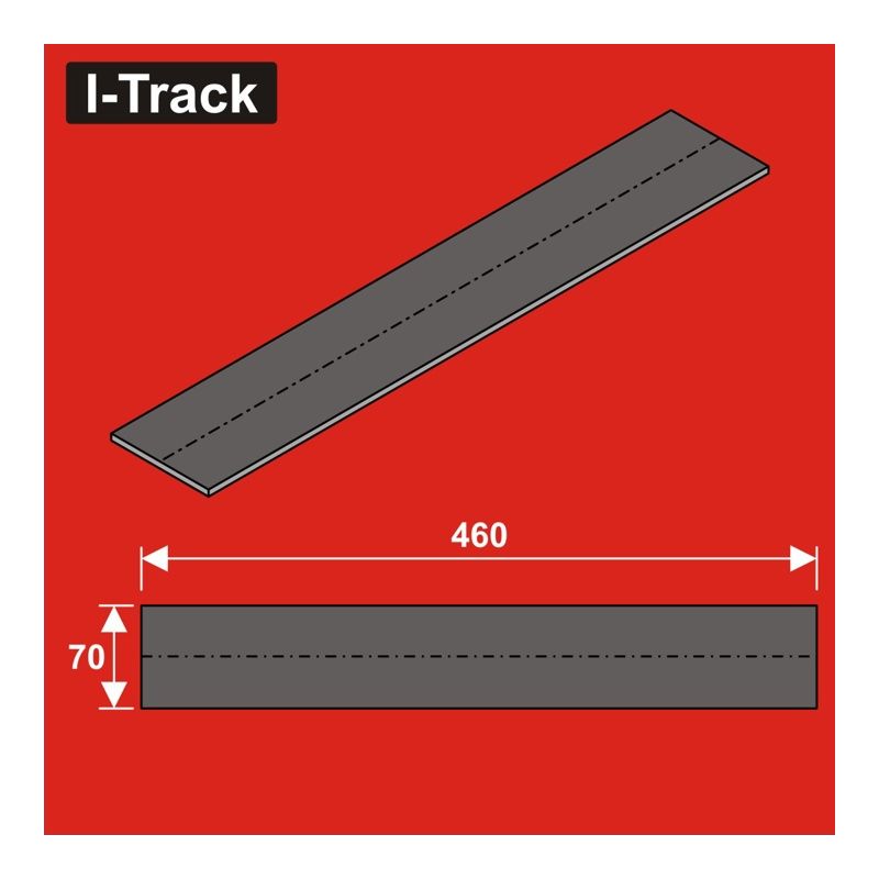 Plateau de rail H0 plat 460x70x5mm, 1 rail 12 pcs