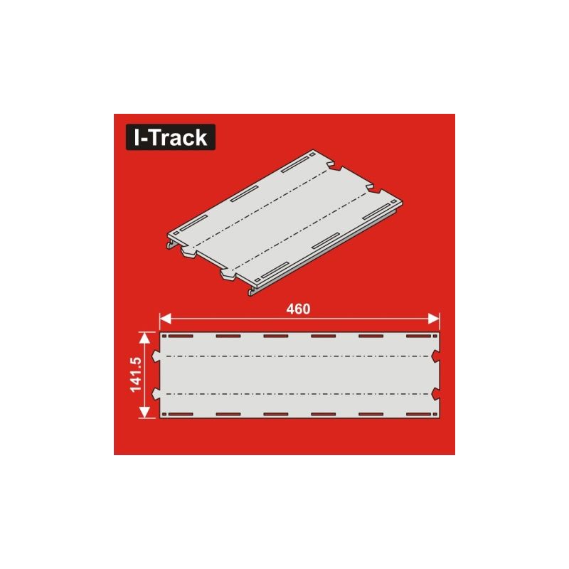 H0 Segment droit 2 rails 141,5x460mm 4 pcs