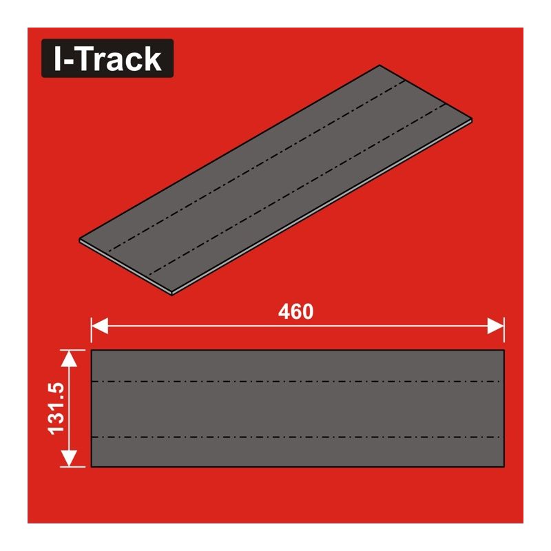 Base de rail H0 460x131,5x5mm, 2 rails 12 pcs