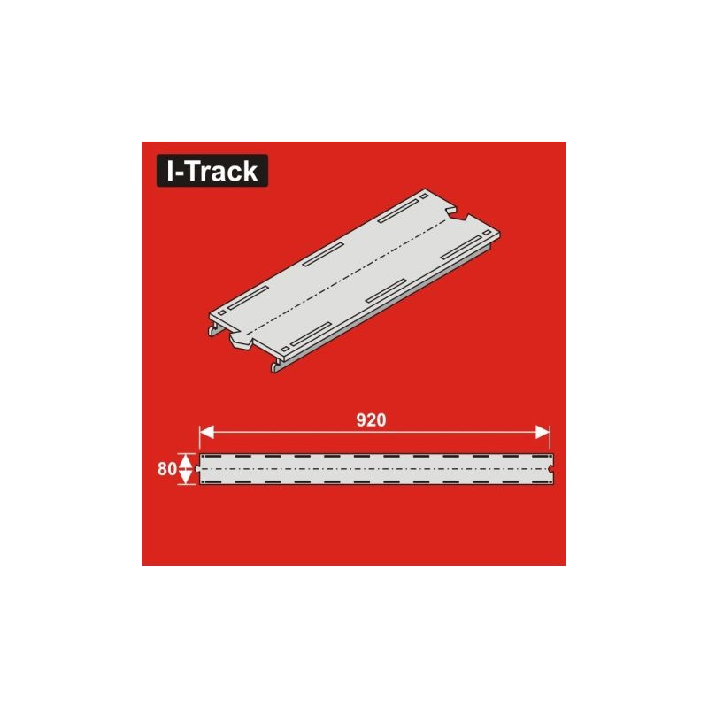 H0 Segment droit 1 rail 80x920mm 2 pcs