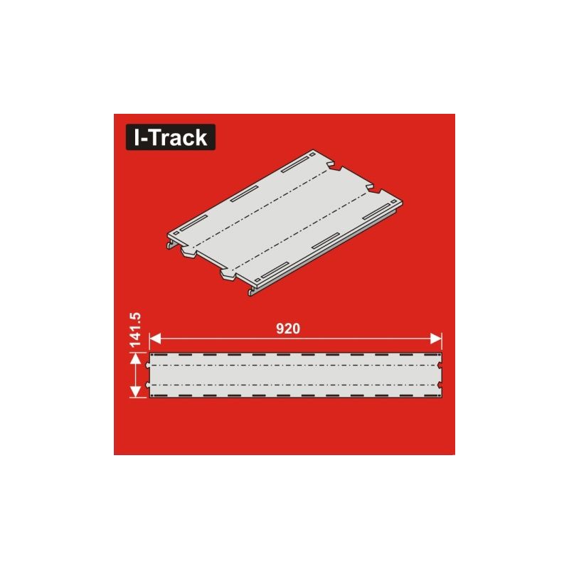 H0 Segment droit 2 rails 141,5x920mm 2 pcs