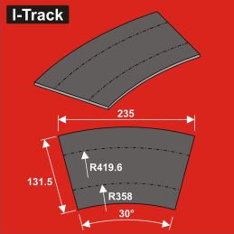 Rail H0. Arc de sous-couche Ra358/419, 6x5mm, 2k. 12 pièces