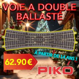 Voie A ballast aiguillage double TJD PIKO