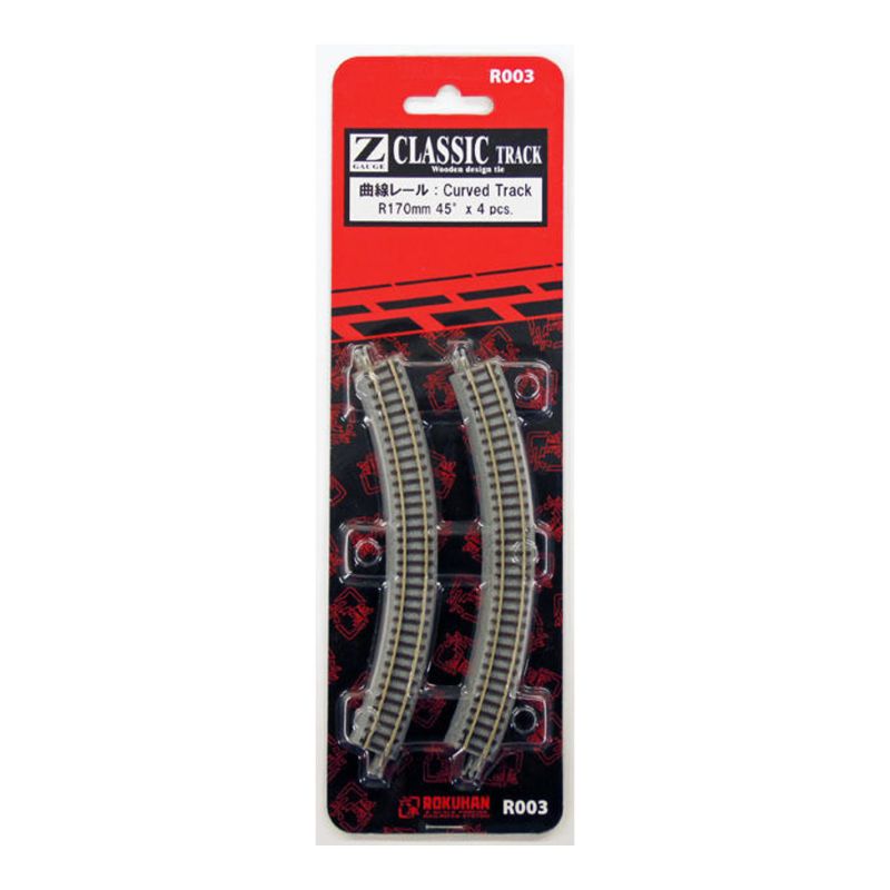 Rails courbes R170mm 45° (4 pcs) - ROKUHAN - R003