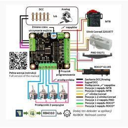 Décodeur d'accessoires polyvalent RailBox Electronics 8 sorties