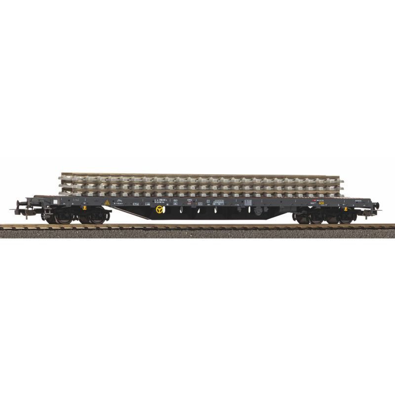 Wagon plat avec traverses béton