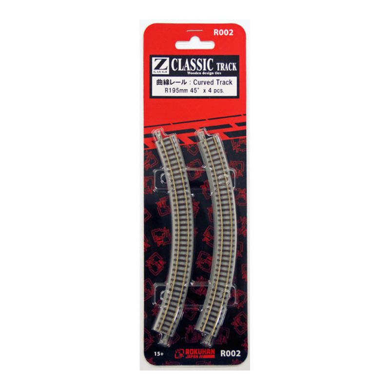 Rails courbes R195mm 45° (4 pcs) - ROKUHAN - R002 Rails courbes R195mm 45° (4 pcs) - ROKUHAN - R002
