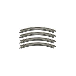 Rails courbes R195mm 45° (4 pcs) - ROKUHAN - R002