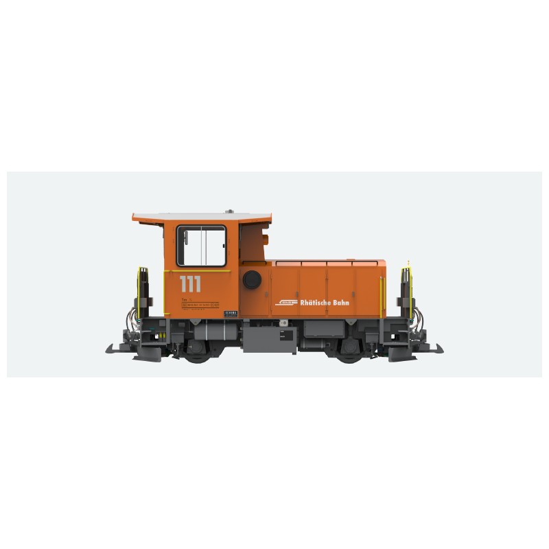 Modéslime férroviaire, locomotive Pullman IIm, RhB Locomotive diesel Schöma Tm 2/2 courte, 111 RhB, orange, Epoque VI Q2/22