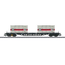 Wagon plat type Sgs 693 pour conteneurs.