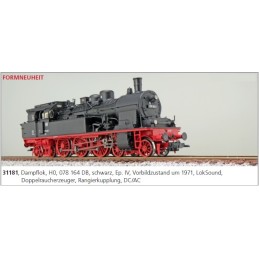 Locomotive vapeur, H0, 78 149 DRG, noire, Epoque II, LokSound, Dualsmoke, Attelage automatique, DC/AC