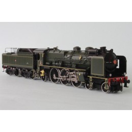 Train electrique, locomotive NORD 231 no 3.1244 « Cercueil », avec pare-fumée, réchauffeur, tender 37 m3, brun (chocolat), filet