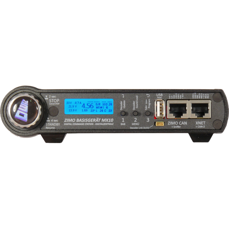 ZIMO, Centrale MX10 + Radiocommande MX33FU + clé USB + câble CAN + Alimentation NG300 + Manuels (MX10, MX33)