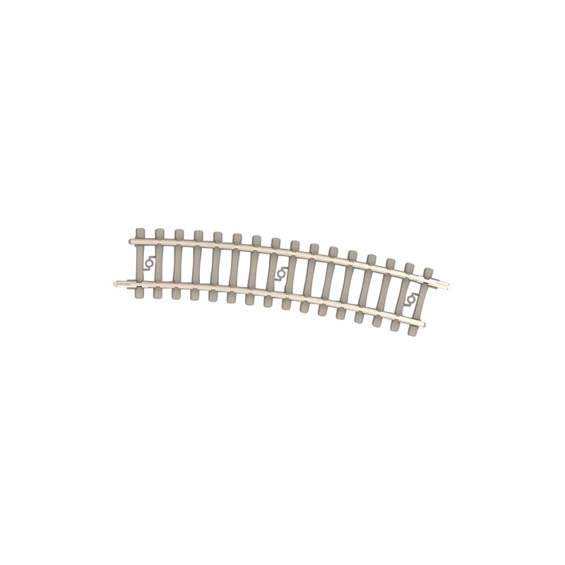 Rail courbe Minitrix avec traverses béton rayon 261,8 mm