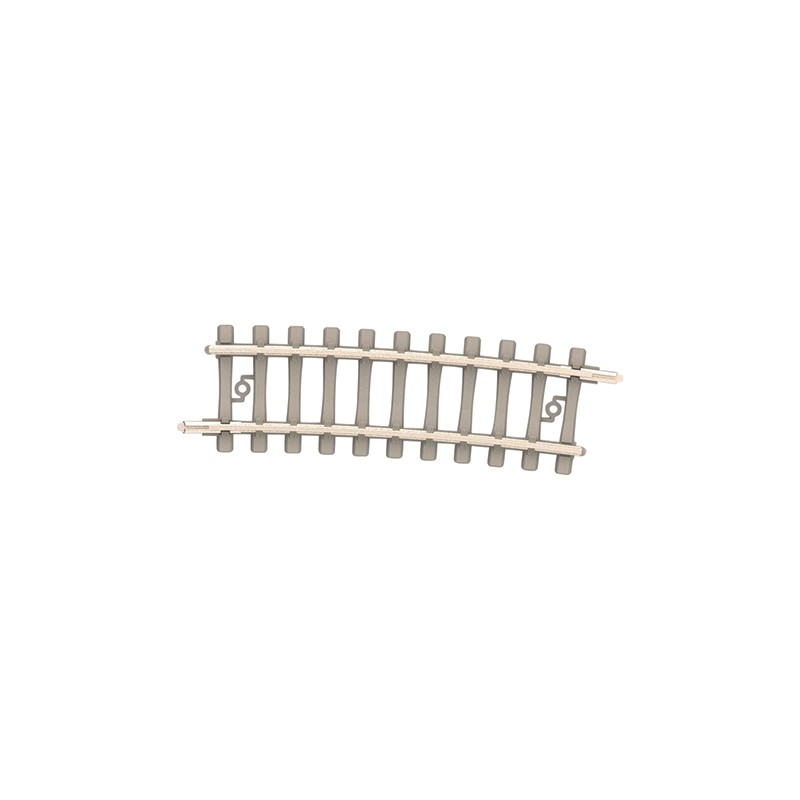 Rail courbe Minitrix avec traverses béton rayon 362,6 mm